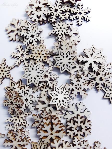 Schneeflocken Streudeko-Mix Holz